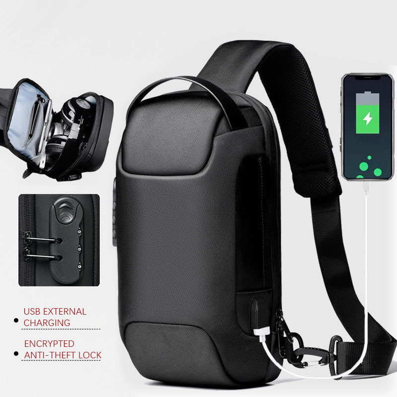 Anti-Theft Crossbody Messenger Pouch with USB port